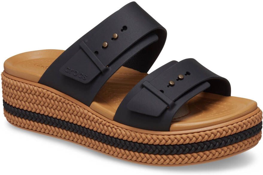 Crocs Sleehakmuiltjes Brooklyn Woven Buckle Slippers sandalen vrijetijdsschoenen met plateauzool - Foto 2