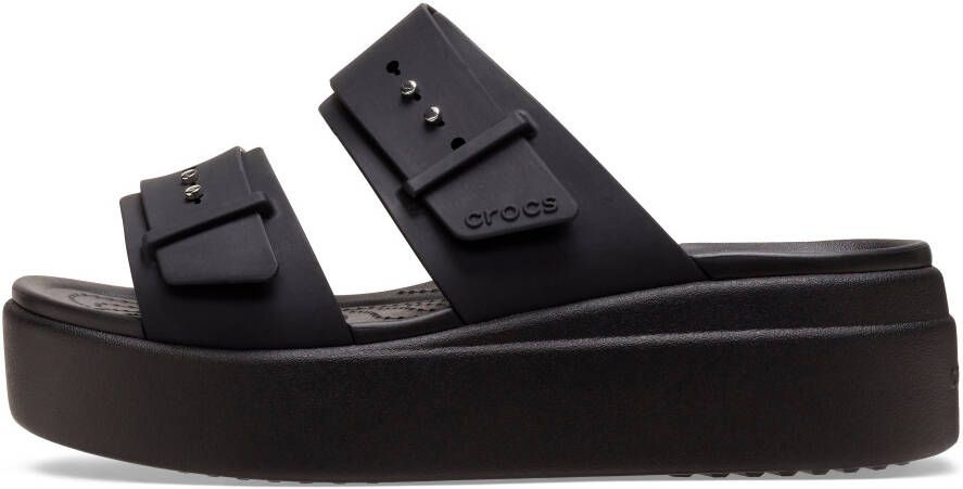 Crocs Slippers Brooklyn Low Wedge plateau zomerschoen pantoffels met gespsluiting