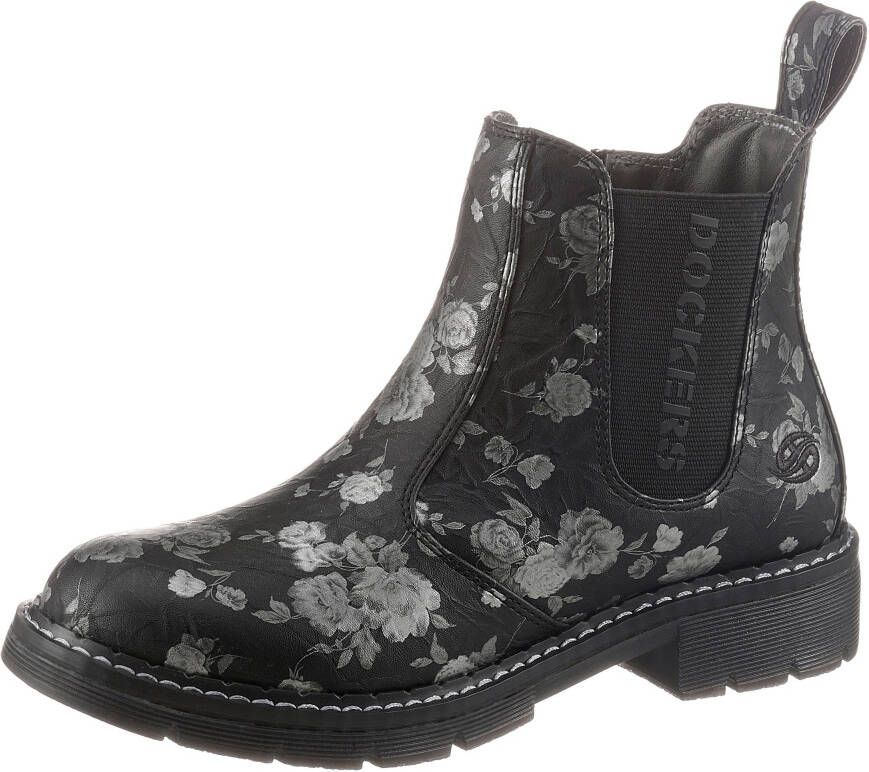 Dockers by Gerli Chelsea-boots met gebloemde print