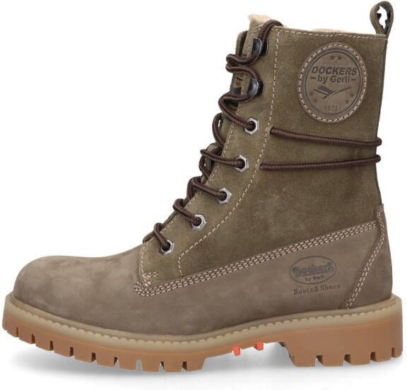 Dockers by Gerli Schnürboots Geveterde laarzen groen Leer Dames Rock wear - Foto 4