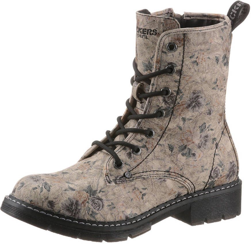 Dockers by Gerli Hoge veterschoenen met bloemenprint