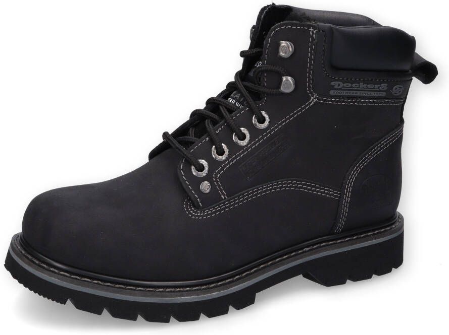 Dockers by Gerli Heren Winter Laarzen Schoenen Boots Gevoerd Leer Zwart 23DA104