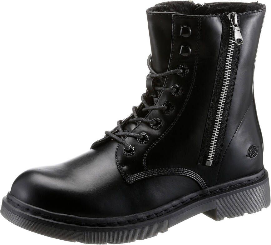 Dockers by Gerli Hoge veterschoenen met sierritssluiting aan de buitenkant