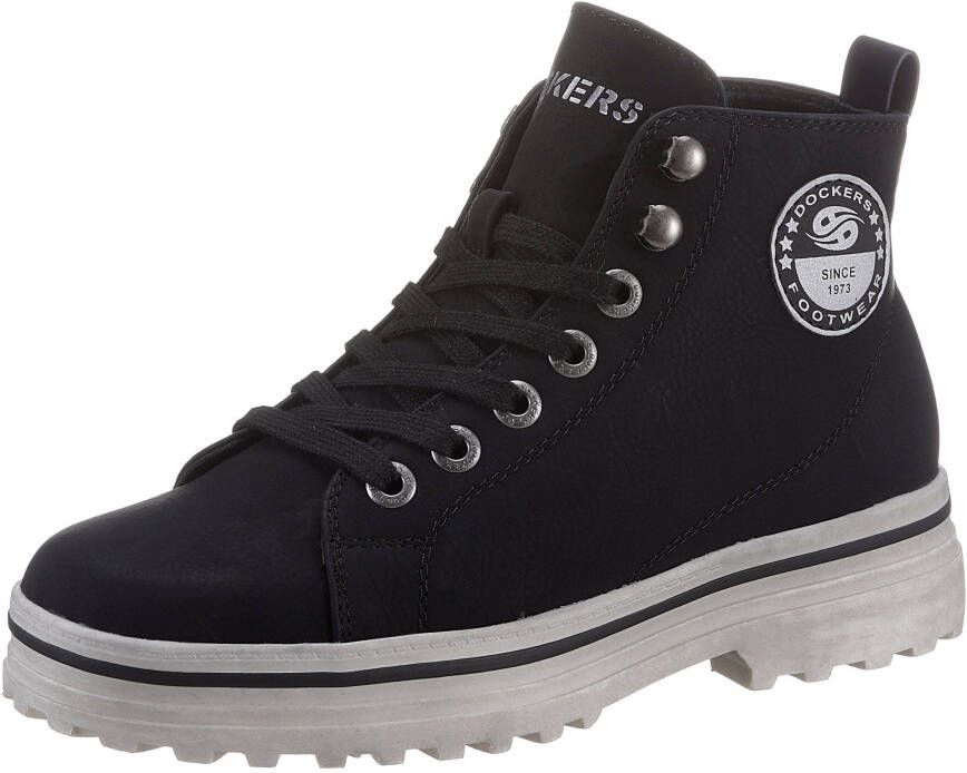Dockers by Gerli Hoge veterschoenen met stempeldruk