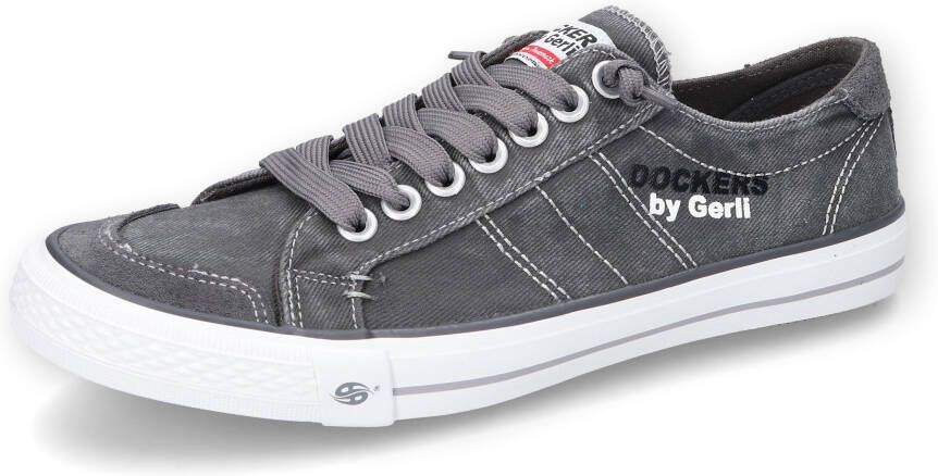 Dockers by Gerli Slip-on sneakers vrijetijdsschoen retro sneaker fake veters in coole jeanslook
