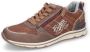 Dockers by Gerli Zip Trainers Low Bruin Sneakers bruin Leer Heren Basics Street wear - Thumbnail 2