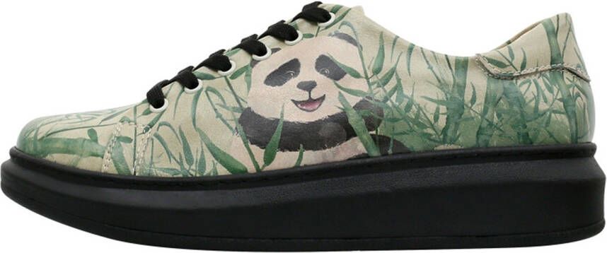 DOGO Veterschoenen Myra Bamboo Lover vegan met pandamotief