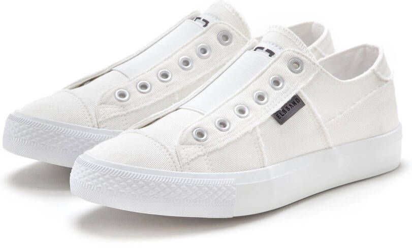 Elbsand Slip-on sneakers uit textiel comfortabele elastische inzet lage schoen casual schoen slipper