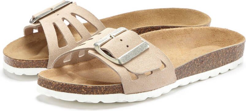 Elbsand Slippers Sandalen van hoogwaardig leer met zacht comfortkurk voetbed