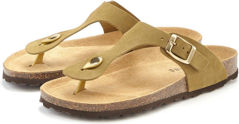 Elbsand Slippers Mule Sandalen open schoen van hoogwaardig leer met comfortabel kurken voetbed unisex
