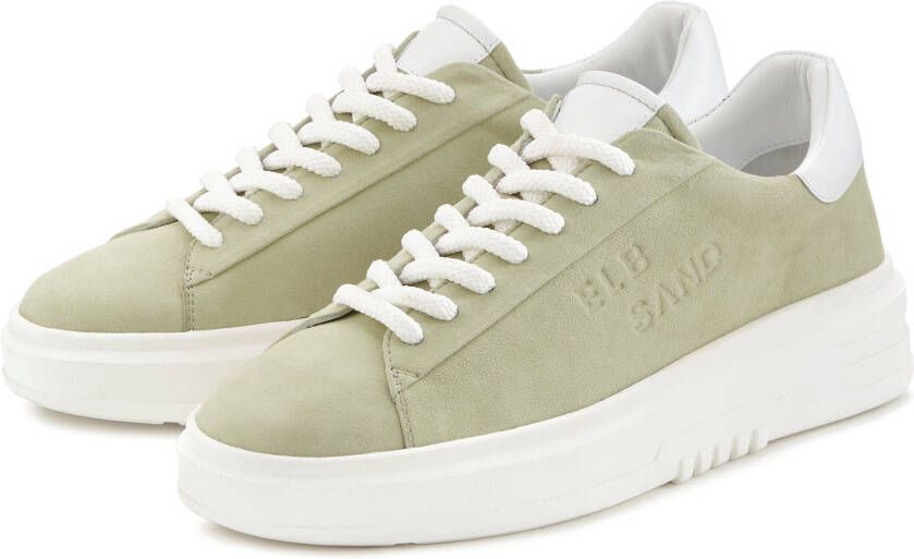 Elbsand Sneakers Veterschoen vrijetijdsschoen van leer met modieuze plateaus zool