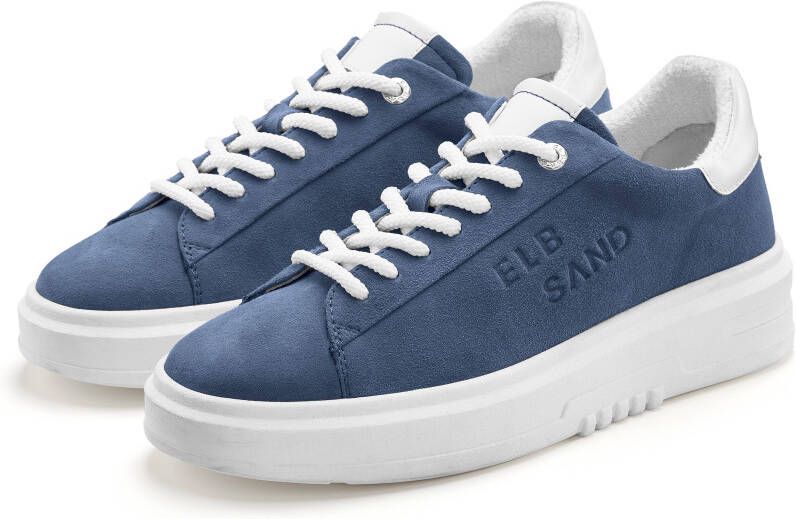 Elbsand Sneakers Veterschoen vrijetijdsschoen van leer met modieuze plateaus zool