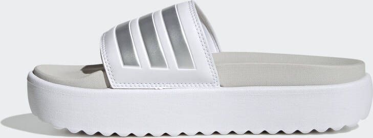 Adidas Women's Adilette Platform Slides Sandalen wit grijs - Foto 4