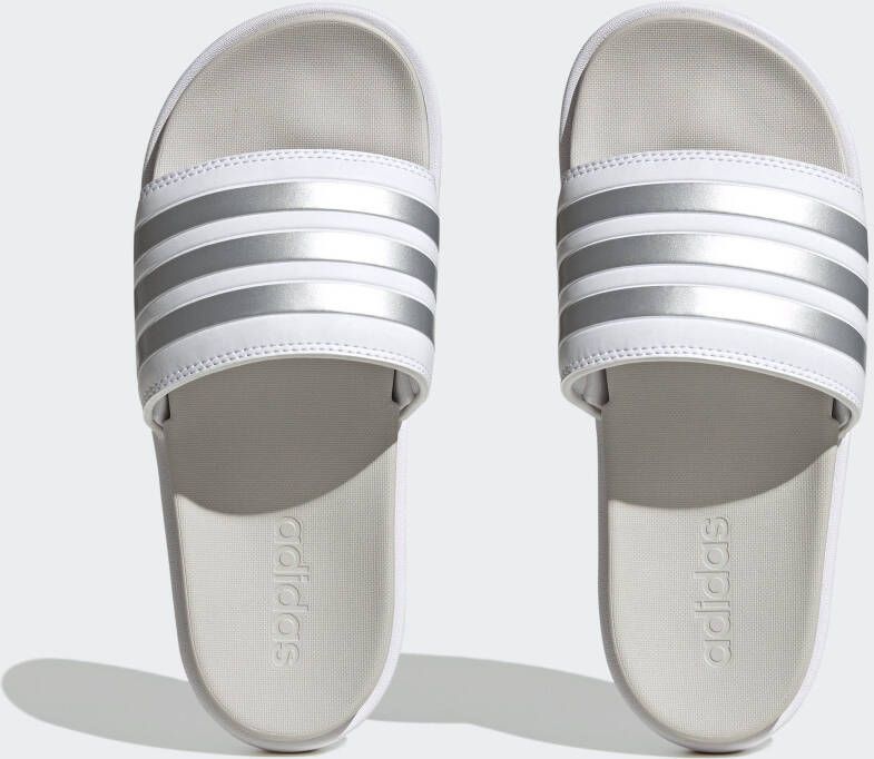 Adidas Women's Adilette Platform Slides Sandalen wit grijs - Foto 5