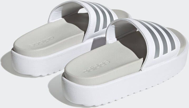 Adidas Women's Adilette Platform Slides Sandalen wit grijs - Foto 6