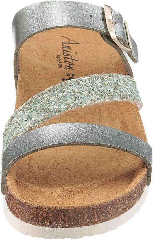 Aniston SHOES Sleehakmuiltjes zomerschoen strandschoen huisschoen glitter nieuwe collectie