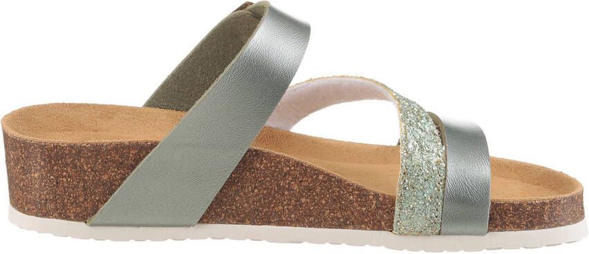 Aniston SHOES Sleehakmuiltjes zomerschoen strandschoen huisschoen glitter nieuwe collectie