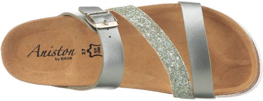 Aniston SHOES Sleehakmuiltjes zomerschoen strandschoen huisschoen glitter nieuwe collectie