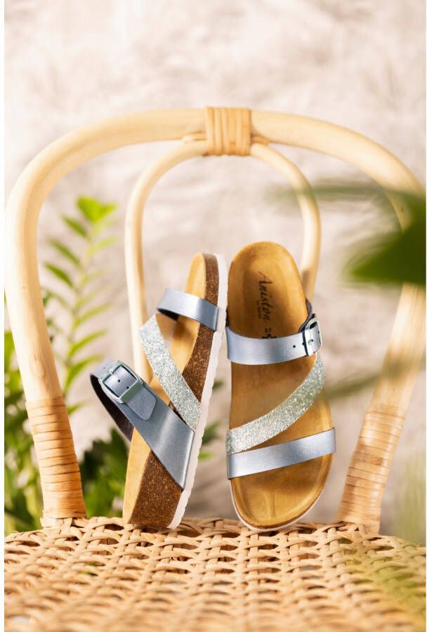 Aniston SHOES Sleehakmuiltjes zomerschoen strandschoen huisschoen glitter nieuwe collectie