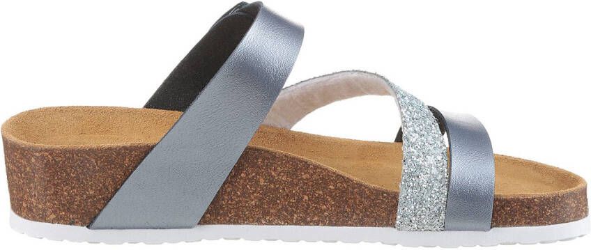 Aniston SHOES Sleehakmuiltjes zomerschoen strandschoen huisschoen glitter nieuwe collectie