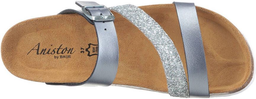 Aniston SHOES Sleehakmuiltjes zomerschoen strandschoen huisschoen glitter nieuwe collectie