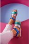 Aniston SHOES Sleehaksandaaltjes sandaal zomerschoen klittenbandschoen metallic-look nieuwe collectie - Thumbnail 2