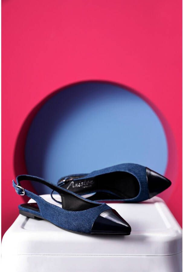 Aniston SHOES Slingback pumps flat zomerschoen lakpunt in smalle vorm