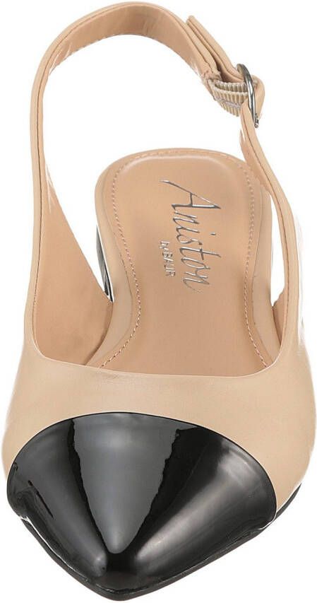 Aniston SHOES Slingback pumps flat zomerschoen lakpunt in smalle vorm