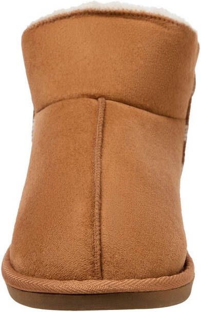 Apollo Pantoffels LADIES HOME BOOTS SUEDE met logo-embossing en knusse warme binnenvoering