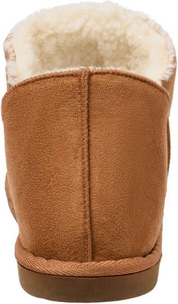 Apollo Pantoffels LADIES HOME BOOTS SUEDE met logo-embossing en knusse warme binnenvoering