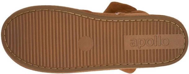 Apollo Pantoffels LADIES HOME BOOTS SUEDE met logo-embossing en knusse warme binnenvoering