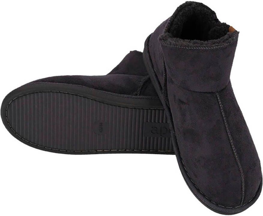 Apollo Pantoffels LADIES HOME BOOTS SUEDE met logo-embossing en knusse warme binnenvoering