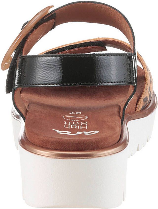 Ara Sandalen Bilbao Wig sandalen plateau sandalen met klittenbandsluitingen G-wijdte