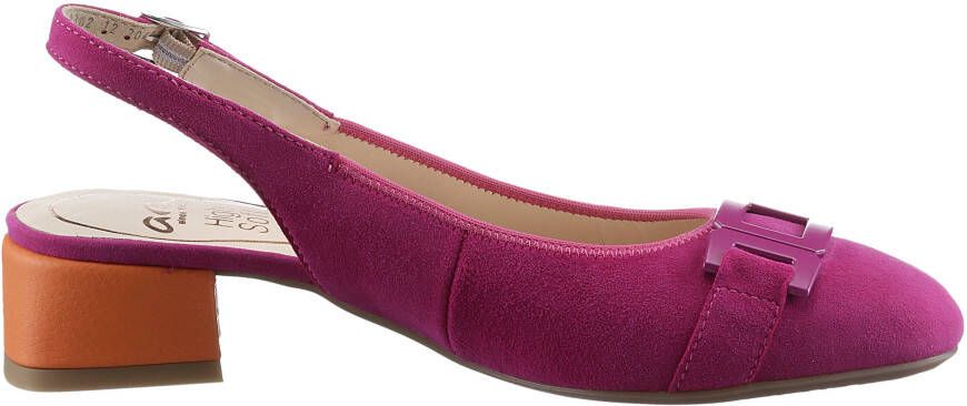 Ara Slingback pumps Graz avondschoen zomerschoen blokhak in afgeronde vorm