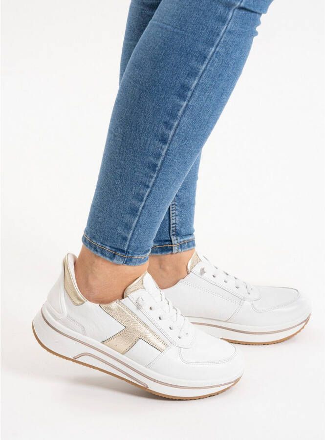 Ara Slip-on sneakers Sapporo vrijetijdsschoen veterschoen met frotté voering h-breedte