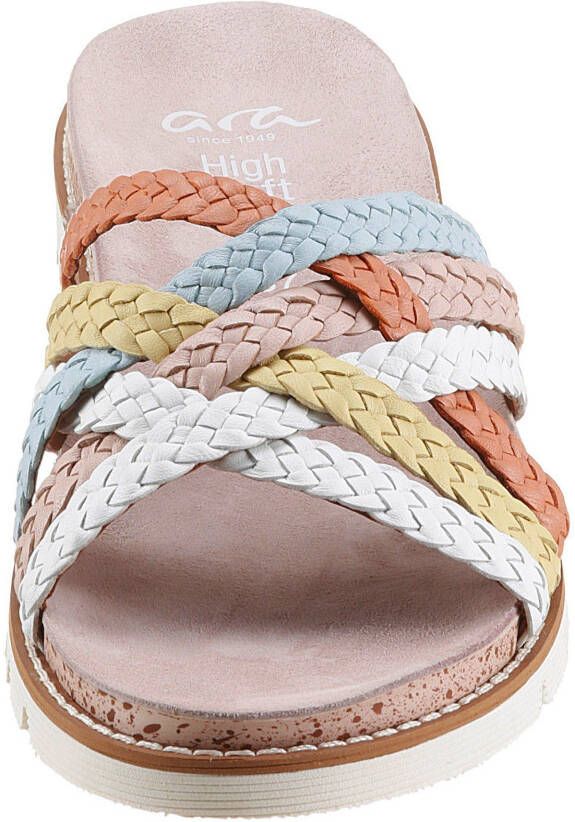 Ara Slippers KENT met kleurrijke vlechtriempjes