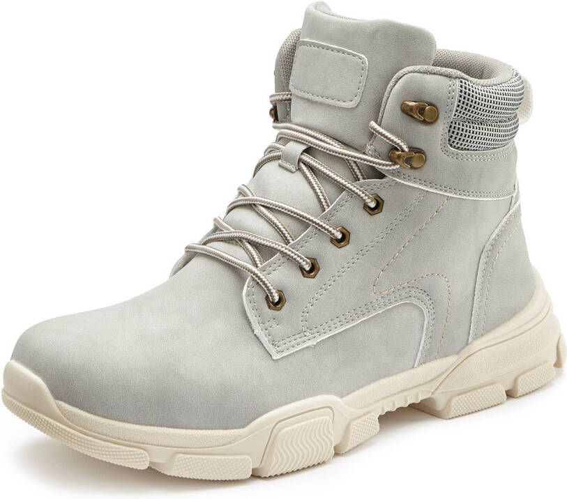 AUTHENTIC LE JOGGER Hoge veterschoenen Veterlaarsjes wandelschoenen outdoorlaarzen met profielzool VEGAN