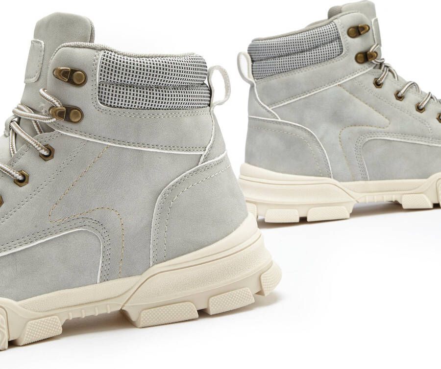 AUTHENTIC LE JOGGER Hoge veterschoenen Veterlaarsjes wandelschoenen outdoorlaarzen met profielzool VEGAN