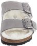 Birkenstock Arizona Shearling Slippers Stone Coin Narrow fit | Grijs | Suède - Thumbnail 188