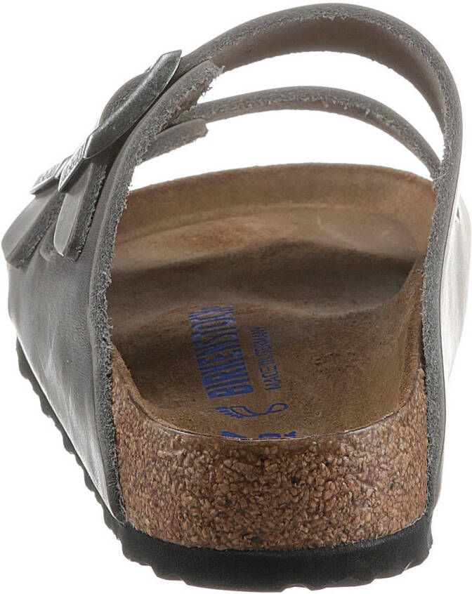 Birkenstock Slippers Arizona oiled SFB Leer met twee gespen