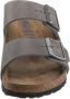 Birkenstock Leren Grijze Sliders Arizona Sfb Leoi Sandalen Grijs Unisex - Thumbnail 14