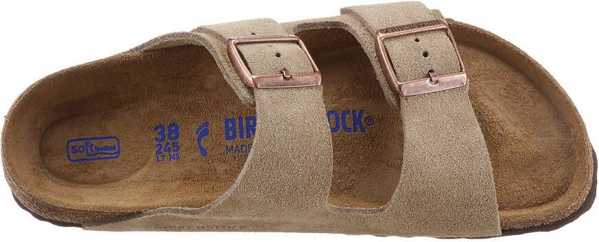 Birkenstock Slippers ARIZONA SFB van suèdeleer smalle schoenwijdte