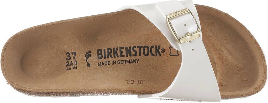 Birkenstock Slippers Madrid BF in lak-look smalle schoenwijdte