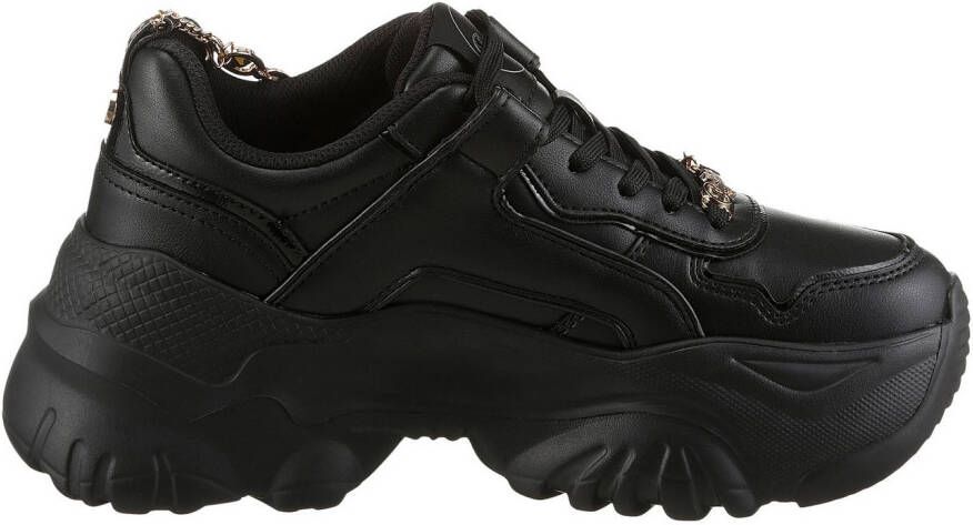 Buffalo Plateausneakers BLISS CHIN chunky sneaker vrijetijdsschoen met trendy decoratieve ketting