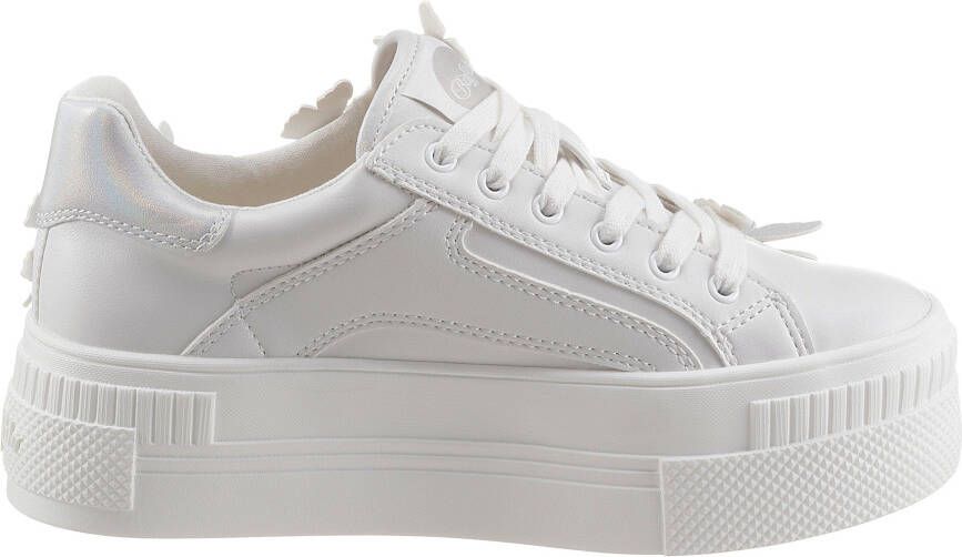 Buffalo Plateausneakers PAIRED BUTTERFLIES met luxueuze vlinders gegarneerd