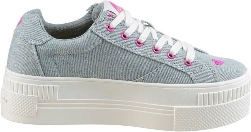 Buffalo Plateausneakers PAIRED HEART veterschoen lage schoen vrijetijdsschoen met hart-borduursel