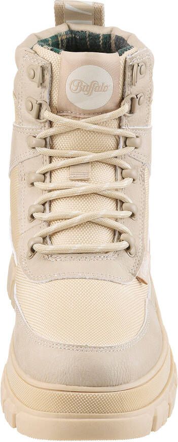 Buffalo Veterschoenen NOVA COM VEGAN enkellaars high top sneaker plateau hak met memory foam