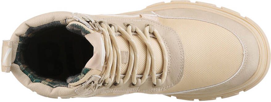 Buffalo Veterschoenen NOVA COM VEGAN enkellaars high top sneaker plateau hak met memory foam