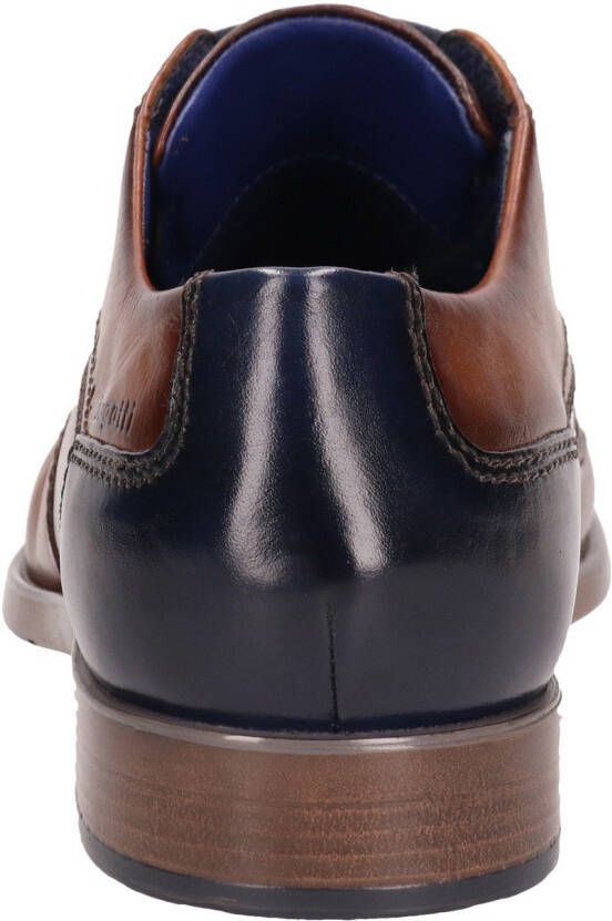 Bugatti Schoenen met perforatie businessmode lage schoen veterschoen in contrastlook