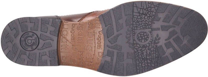 Bugatti Schoenen met perforatie businessmode lage schoen veterschoen in contrastlook